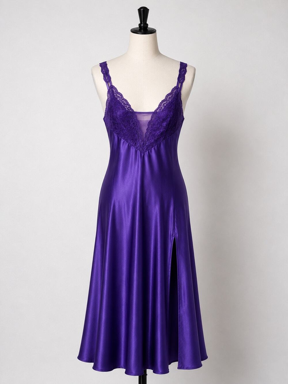 Vintage Victoria’s Secret Gold Label Purple Satin Maxi Nightgown Slip Dress M